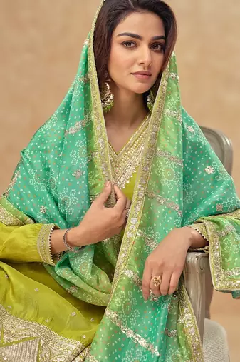  cosmos silk with sequin embroidered work palazzo set