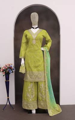  cosmos silk with sequin embroidered work palazzo set 5
