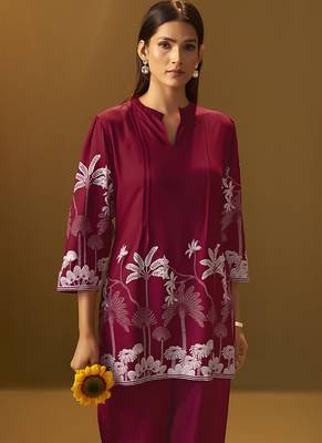 Red printred rayon co-ord set 4