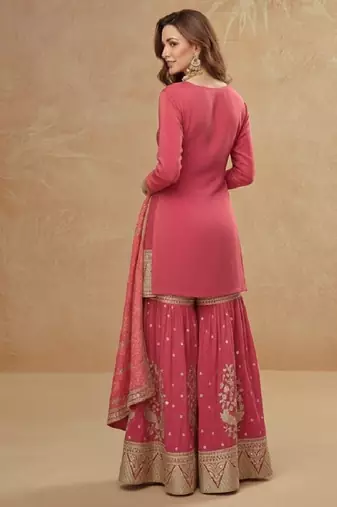  cosmos silk with sequin embroidered work palazzo set