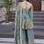 Sea green satin with embroidered mirror work palazzo set