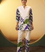 Off-white floral printed pure cotton co-ord set