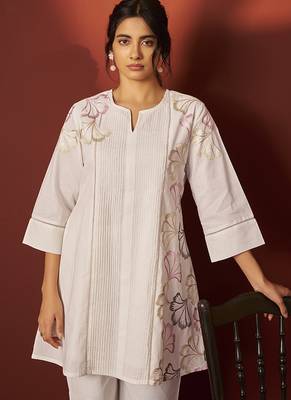 Off-white embroidered pure cotton co-ord set 4