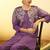 Purple embroidered roman silk co-ord set
