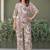 Multicolor & rust foil printed viscose rayon co-ord set