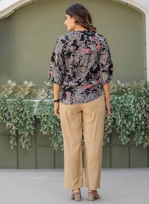 Multicolor & black foil printed viscose rayon co-ord set 2