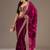 Astonishing Maroon Embroidered Tissue Silk Wedding Wear Saree With Blouse