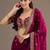 Astonishing Maroon Embroidered Tissue Silk Wedding Wear Saree With Blouse
