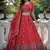 red fendi silk lehenga choli 