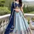 sky blue faux georgette lehenga choli