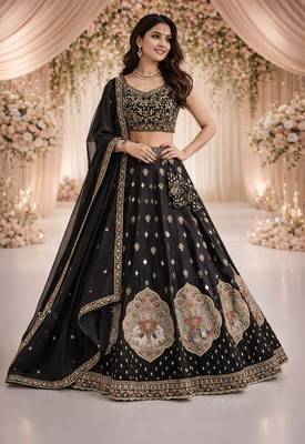 black georgette lehenga choli 1