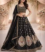 black georgette lehenga choli