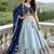 sky blue faux georgette lehenga choli