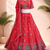 red fendi silk lehenga choli 