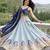 sky blue faux georgette lehenga choli