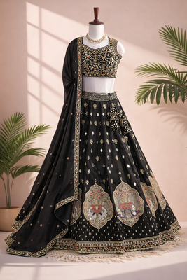 black georgette lehenga choli 4