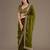 Charming Olive Green Embroidered Tissue Silk Mehendi Wear Saree With Blouse