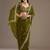 Charming Olive Green Embroidered Tissue Silk Mehendi Wear Saree With Blouse