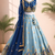 sky blue faux georgette lehenga choli