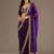 Gorgeous Purple Embroidered Tissue Silk Engagement Wear Saree With Blouse