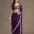 Gorgeous Purple Embroidered Tissue Silk Engagement Wear Saree With Blouse