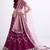 wine silky georgette embroidered wedding wear lehenga with choli and dupatta