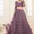 lavender heavy butterfly net embroidered wedding wear lehenga with choli and dupatta