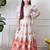 Girls floral printed lehenga choli set     cream wrap top with rose print skirt