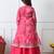 Girls festive pink lehenga choli with printed jacket set