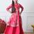 Girls festive pink lehenga choli with printed jacket set