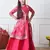 Girls festive pink lehenga choli with printed jacket set