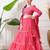 Girls pink printed lehenga choli set with embroidery and dupatta