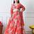 Girls red floral printed lehenga choli set with net dupatta