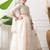 Girls off-white embroidered lehenga choli set with net dupatta