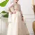 Girls off-white embroidered lehenga choli set with net dupatta