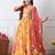 Girls yellow floral printed lehenga set with dupatta