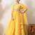 Girls yellow embroidered lehenga choli set with net dupatta
