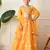 Girls mustard yellow embroidered lehenga choli set with net dupatta
