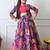 Girls purple floral printed lehenga choli set with stylish jacket
