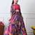 Girls purple floral printed lehenga choli set with stylish jacket
