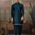 Teal silk premium thread & sequins embroidered work wedding festival party wear straight kurta with jacke and pant