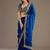 Amazing Royal Blue Embroidered Tissue Silk Reception Wear Saree With Blouse