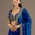 Amazing Royal Blue Embroidered Tissue Silk Reception Wear Saree With Blouse