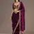 Outstanding Wine Embroidered Tissue Silk Wedding Wear Saree With Blouse