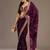 Outstanding Wine Embroidered Tissue Silk Wedding Wear Saree With Blouse