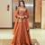 Brown simmer silk party wear  embroidery Skirt suit