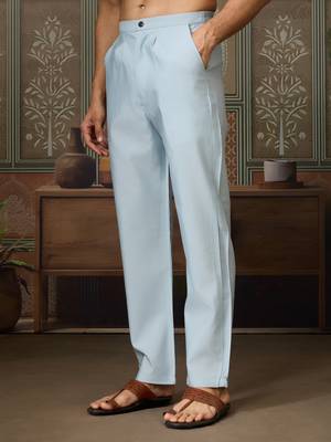 SKY BLUE SILK PREMIUM THREAD & SEQUINS EMBROIDERED WORK WEDDING FESTIVAL PARTY WEAR STRAIGHT KURTA WITH JACKE AND PANT 11