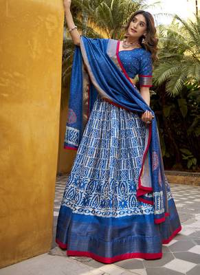 blue printed art_silk lehenga choli with dupatta 1