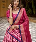 pink printed art_silk lehenga choli with dupatta