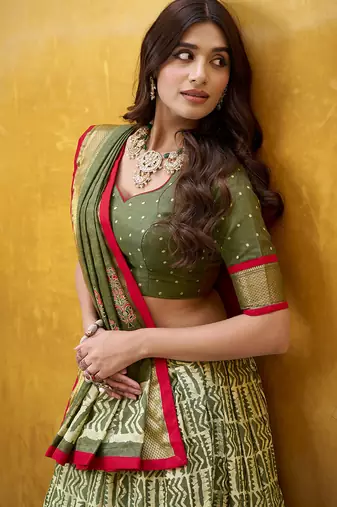 mehendi printed art_silk lehenga choli with dupatta